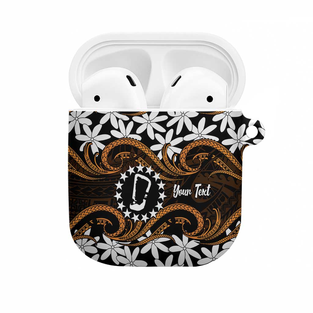Personalised Cook Islands Rakahanga AirPods Case Tiare Maori Polynesian Waves Tattoo