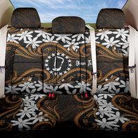 Personalised Cook Islands Rakahanga Back Car Seat Cover Tiare Maori Polynesian Waves Tattoo LT14 One Size Orange - Polynesian Pride