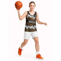 Personalised Cook Islands Rakahanga Basketball Jersey Tiare Maori Polynesian Waves Tattoo LT14 - Polynesian Pride