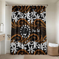 Personalised Cook Islands Rakahanga Bathroom Set Tiare Maori Polynesian Waves Tattoo