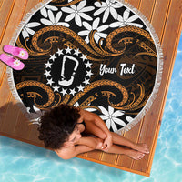 Personalised Cook Islands Rakahanga Beach Blanket Tiare Maori Polynesian Waves Tattoo