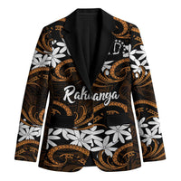 Personalised Cook Islands Rakahanga Blazer Tiare Maori Polynesian Waves Tattoo LT14 Unisex Orange - Polynesian Pride