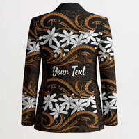 Personalised Cook Islands Rakahanga Blazer Tiare Maori Polynesian Waves Tattoo LT14 - Polynesian Pride