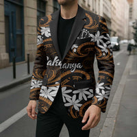 Personalised Cook Islands Rakahanga Blazer Tiare Maori Polynesian Waves Tattoo LT14 - Polynesian Pride