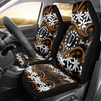 Personalised Cook Islands Rakahanga Car Seat Cover Tiare Maori Polynesian Waves Tattoo LT14 - Polynesian Pride