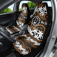 Personalised Cook Islands Rakahanga Car Seat Cover Tiare Maori Polynesian Waves Tattoo LT14 - Polynesian Pride