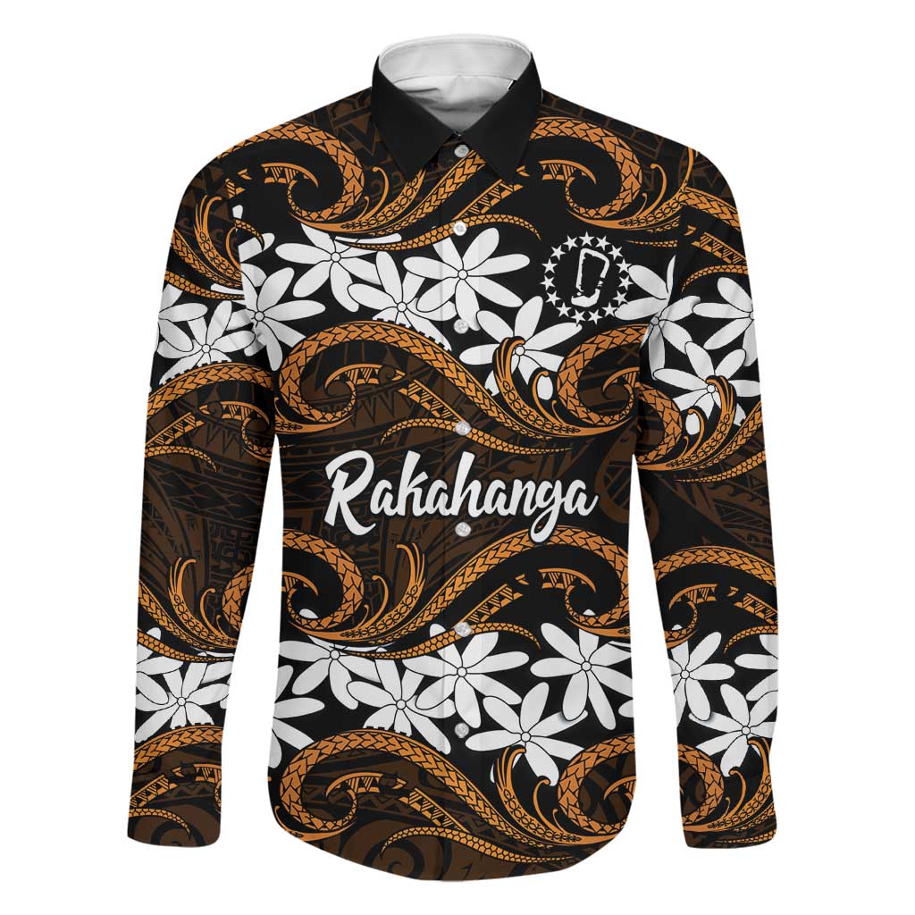 Personalised Cook Islands Rakahanga Family Matching Off Shoulder Short Dress and Hawaiian Shirt Tiare Maori Polynesian Waves Tattoo
