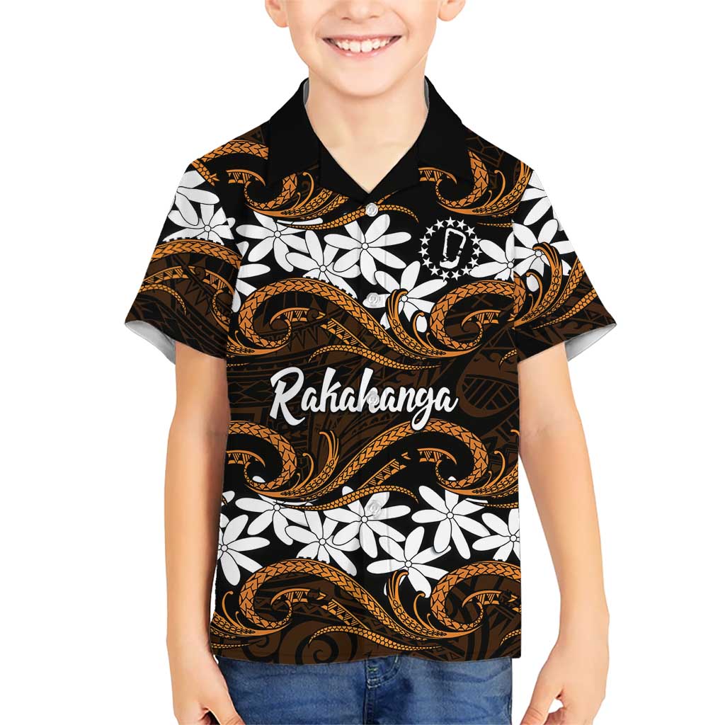 Personalised Cook Islands Rakahanga Family Matching Puletasi and Hawaiian Shirt Tiare Maori Polynesian Waves Tattoo