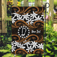 Personalised Cook Islands Rakahanga Garden Flag Tiare Maori Polynesian Waves Tattoo