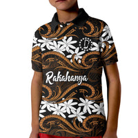 Personalised Cook Islands Rakahanga Kid Polo Shirt Tiare Maori Polynesian Waves Tattoo LT14 Kid Orange - Polynesian Pride