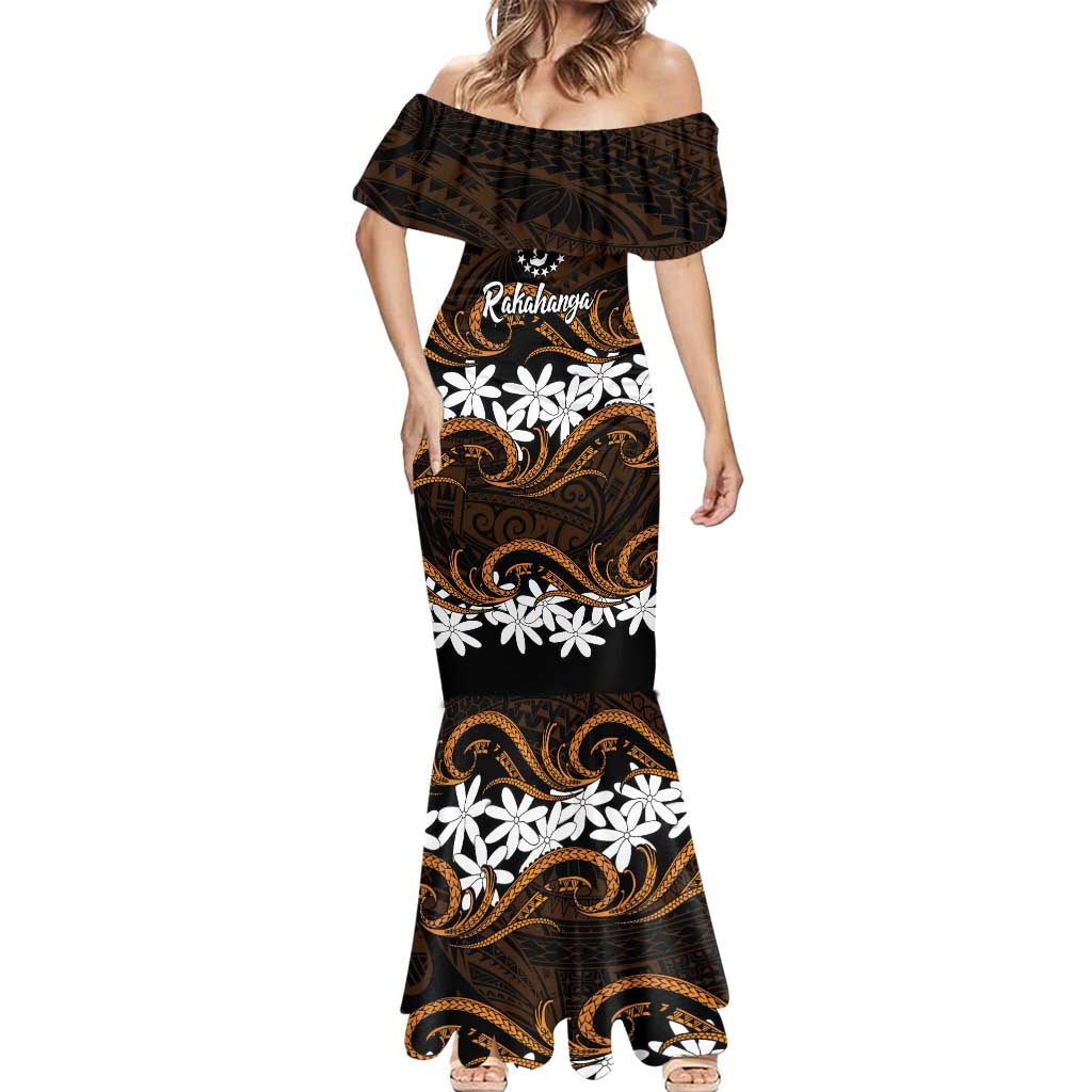 Personalised Cook Islands Rakahanga Mermaid Dress Tiare Maori Polynesian Waves Tattoo LT14 - Polynesian Pride