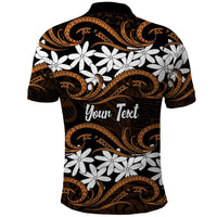 Personalised Cook Islands Rakahanga Polo Shirt Tiare Maori Polynesian Waves Tattoo LT14 - Polynesian Pride