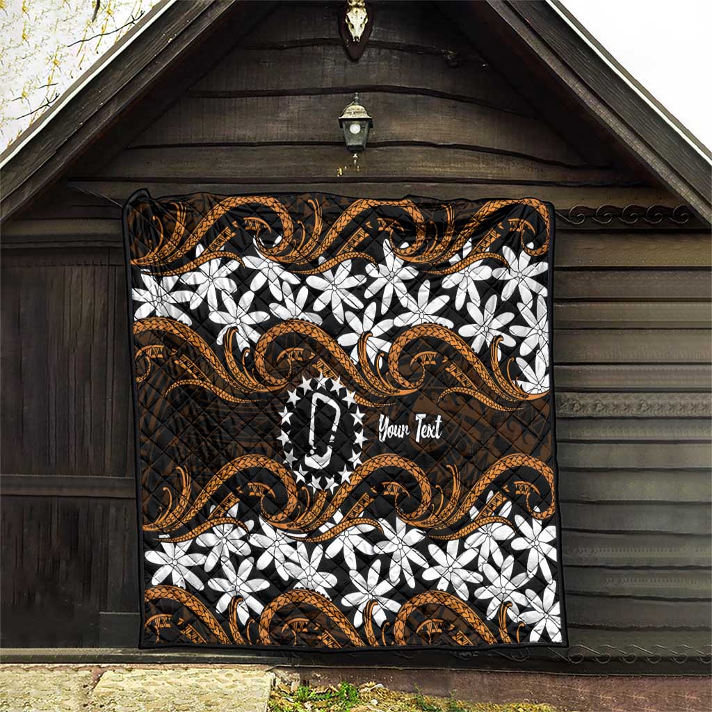Personalised Cook Islands Rakahanga Quilt Tiare Maori Polynesian Waves Tattoo
