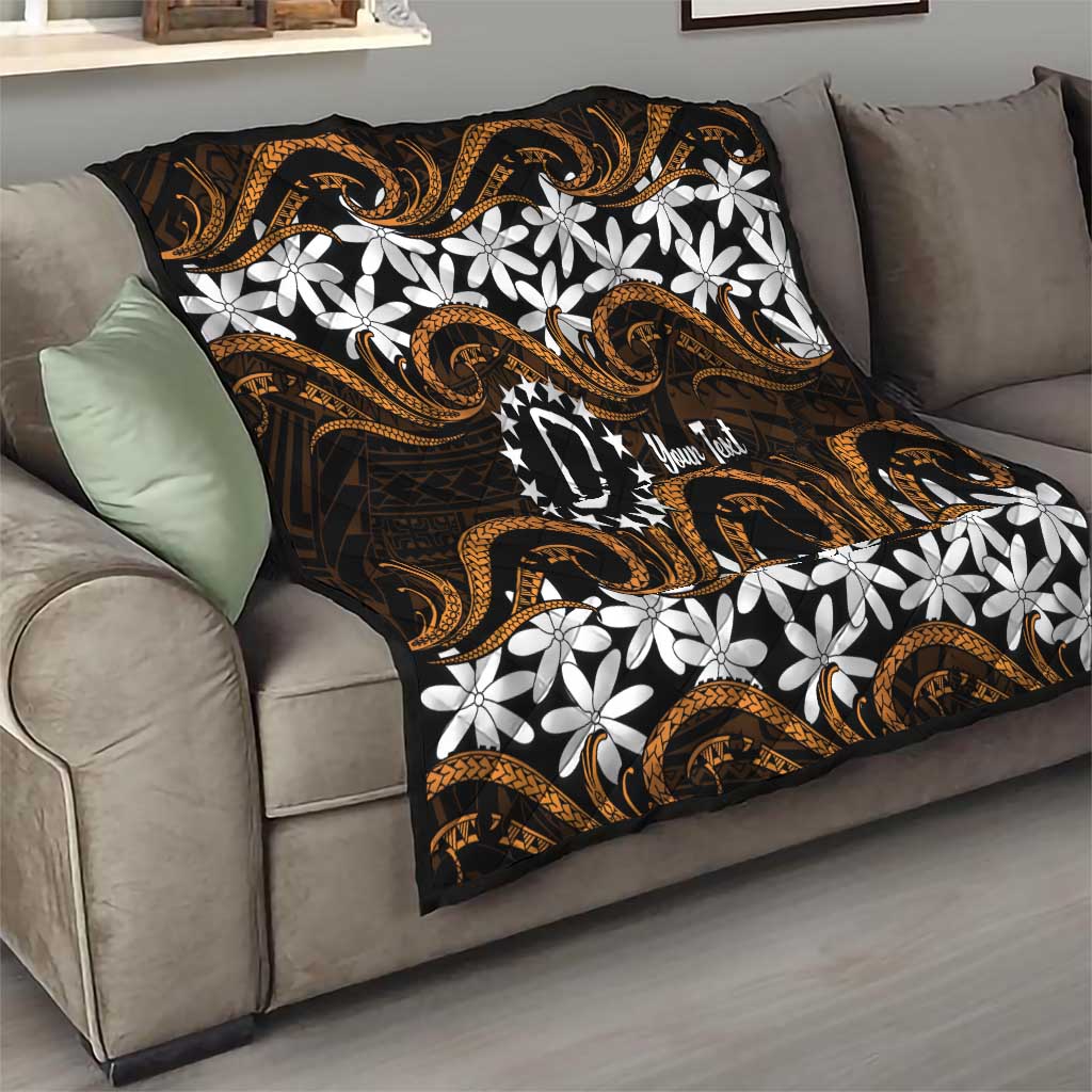 Personalised Cook Islands Rakahanga Quilt Tiare Maori Polynesian Waves Tattoo