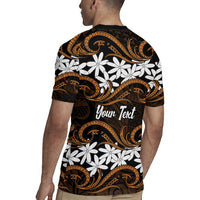 Personalised Cook Islands Rakahanga Rugby Jersey Tiare Maori Polynesian Waves Tattoo