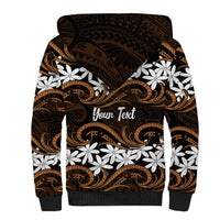 Personalised Cook Islands Rakahanga Sherpa Hoodie Tiare Maori Polynesian Waves Tattoo