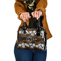 Personalised Cook Islands Rakahanga Shoulder Handbag Tiare Maori Polynesian Waves Tattoo