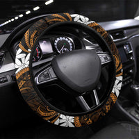 Cook Islands Rakahanga Steering Wheel Cover Tiare Maori Polynesian Waves Tattoo