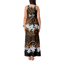 Personalised Cook Islands Rakahanga Tank Maxi Dress Tiare Maori Polynesian Waves Tattoo LT14 - Polynesian Pride