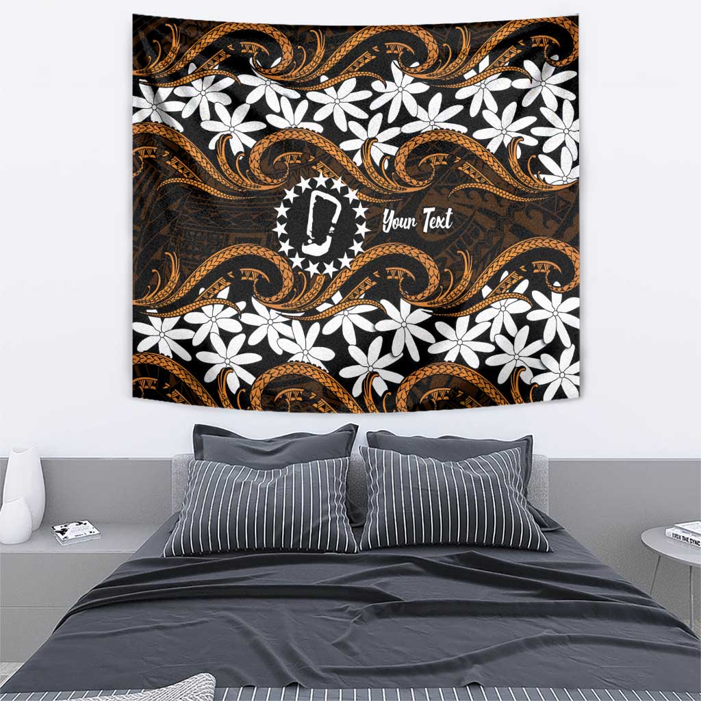 Personalised Cook Islands Rakahanga Tapestry Tiare Maori Polynesian Waves Tattoo