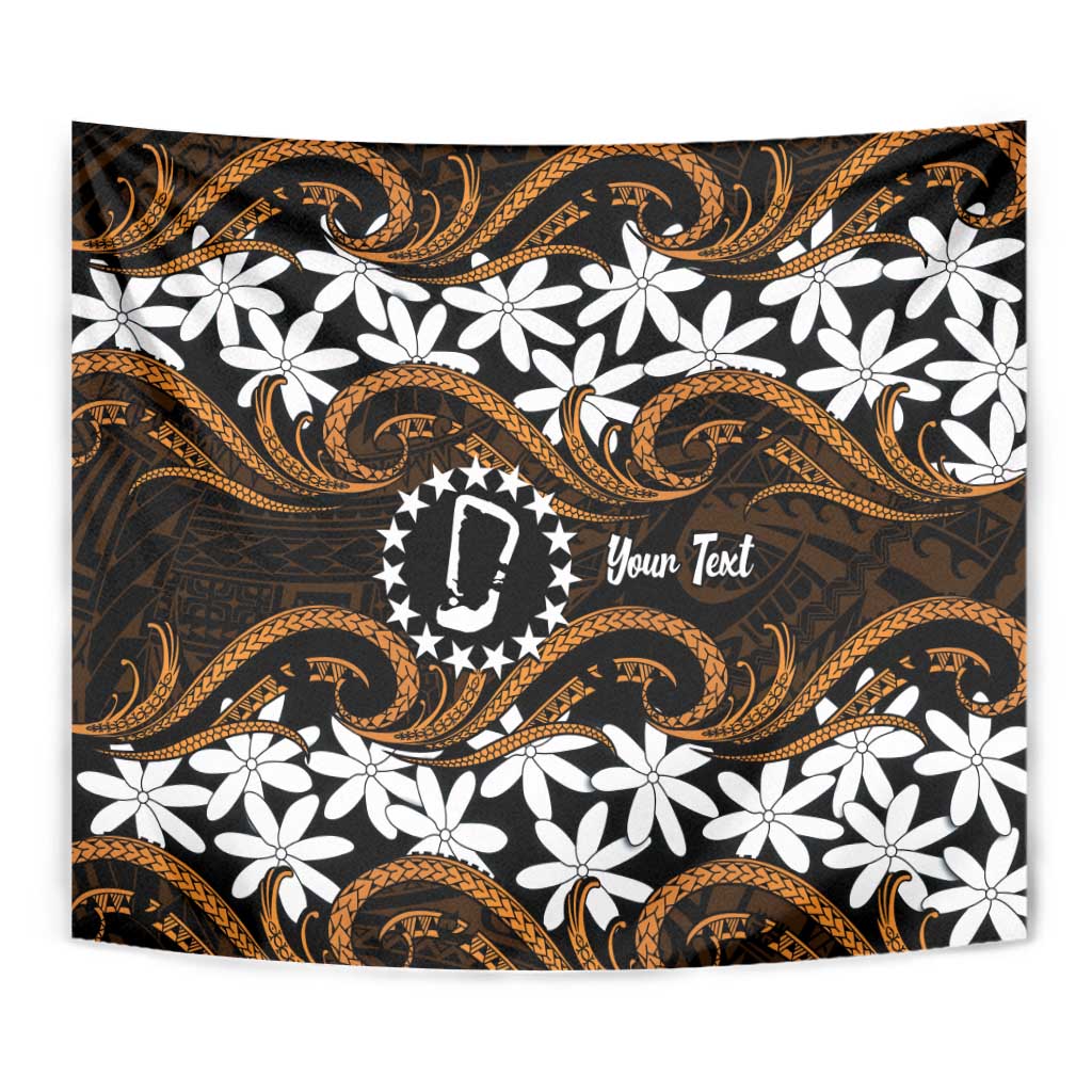 Personalised Cook Islands Rakahanga Tapestry Tiare Maori Polynesian Waves Tattoo