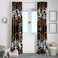 Personalised Cook Islands Rakahanga Window Curtain Tiare Maori Polynesian Waves Tattoo