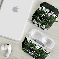 Personalised Cook Islands Palmerston AirPods Case Tiare Maori Polynesian Waves Tattoo