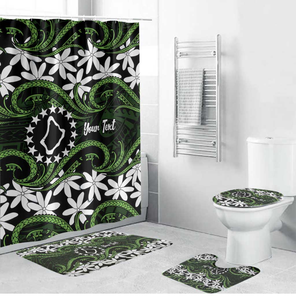 Personalised Cook Islands Palmerston Bathroom Set Tiare Maori Polynesian Waves Tattoo