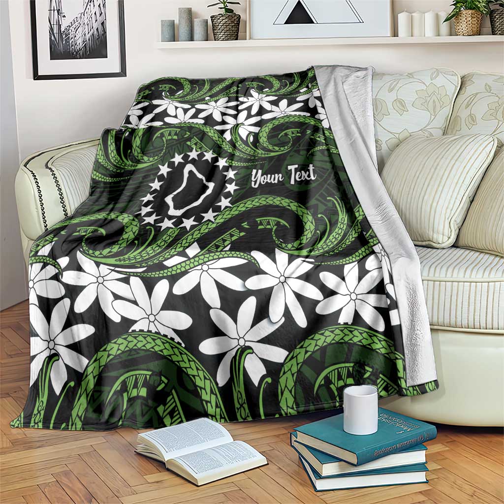 Personalised Cook Islands Palmerston Blanket Tiare Maori Polynesian Waves Tattoo