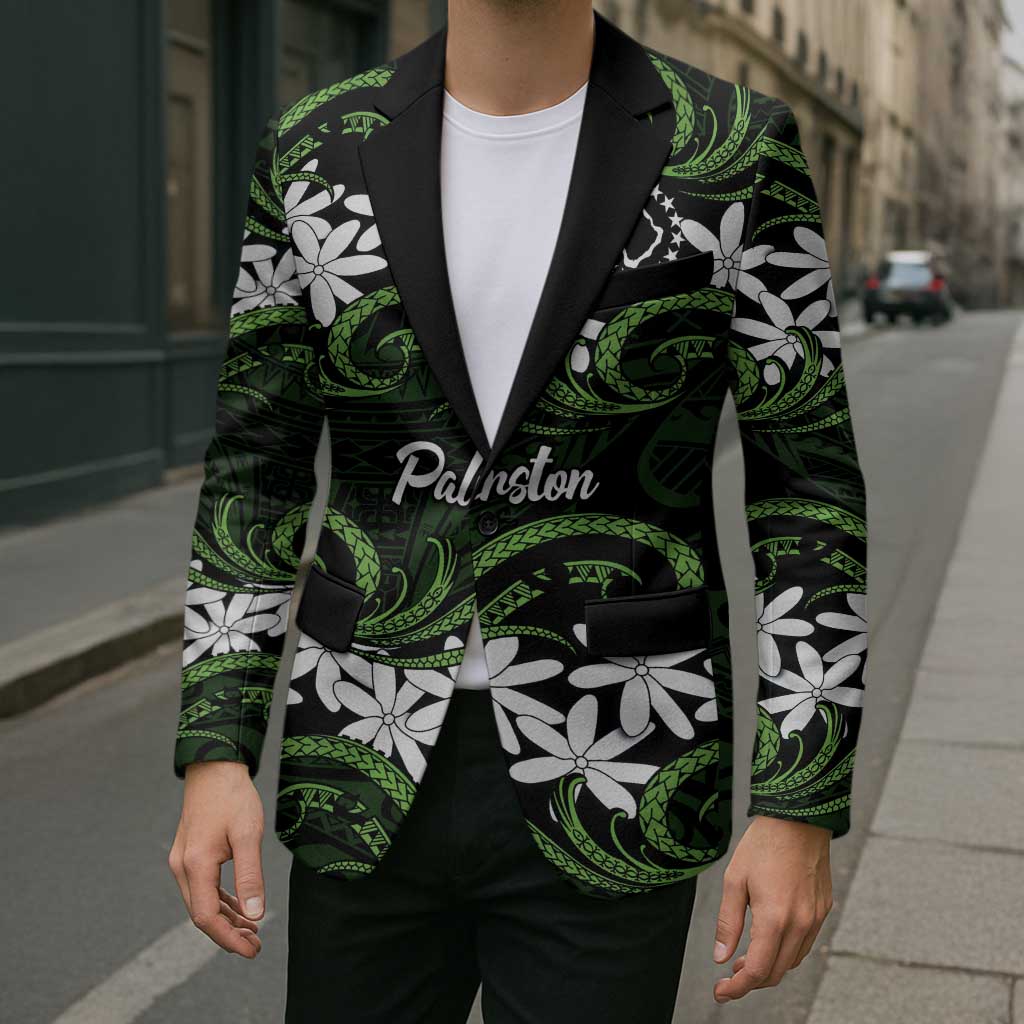 Personalised Cook Islands Palmerston Blazer Tiare Maori Polynesian Waves Tattoo