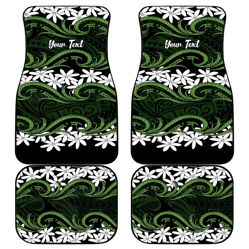Personalised Cook Islands Palmerston Car Mats Tiare Maori Polynesian Waves Tattoo