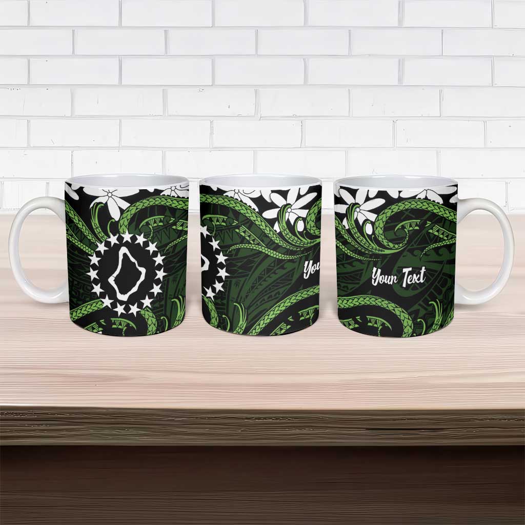 Personalised Cook Islands Palmerston Ceramic Mug Tiare Maori Polynesian Waves Tattoo