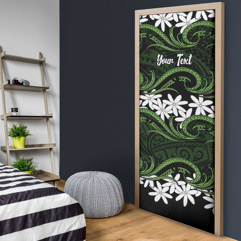 Personalised Cook Islands Palmerston Door Cover Tiare Maori Polynesian Waves Tattoo
