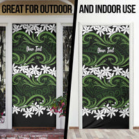Personalised Cook Islands Palmerston Door Cover Tiare Maori Polynesian Waves Tattoo