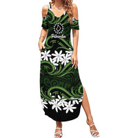 Personalised Cook Islands Palmerston Family Matching Summer Maxi Dress and Hawaiian Shirt Tiare Maori Polynesian Waves Tattoo