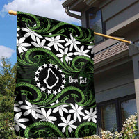 Personalised Cook Islands Palmerston Garden Flag Tiare Maori Polynesian Waves Tattoo