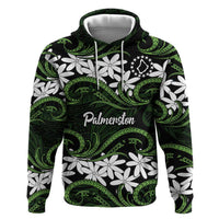 Personalised Cook Islands Palmerston Hoodie Tiare Maori Polynesian Waves Tattoo