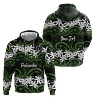 Personalised Cook Islands Palmerston Hoodie Tiare Maori Polynesian Waves Tattoo