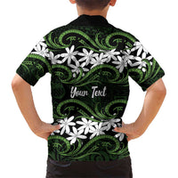 Personalised Cook Islands Palmerston Kid Hawaiian Shirt Tiare Maori Polynesian Waves Tattoo LT14 - Polynesian Pride