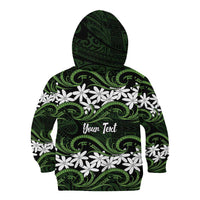 Personalised Cook Islands Palmerston Kid Hoodie Tiare Maori Polynesian Waves Tattoo LT14 - Polynesian Pride
