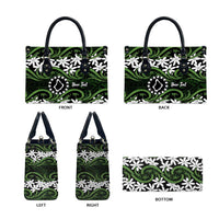 Personalised Cook Islands Palmerston Leather Bag Tiare Maori Polynesian Waves Tattoo