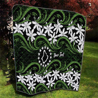 Personalised Cook Islands Palmerston Quilt Tiare Maori Polynesian Waves Tattoo LT14 - Polynesian Pride