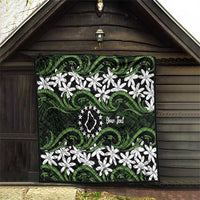 Personalised Cook Islands Palmerston Quilt Tiare Maori Polynesian Waves Tattoo LT14 - Polynesian Pride