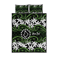 Personalised Cook Islands Palmerston Quilt Bed Set Tiare Maori Polynesian Waves Tattoo LT14 - Polynesian Pride