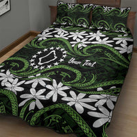 Personalised Cook Islands Palmerston Quilt Bed Set Tiare Maori Polynesian Waves Tattoo LT14 - Polynesian Pride