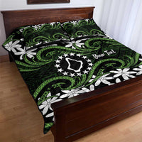 Personalised Cook Islands Palmerston Quilt Bed Set Tiare Maori Polynesian Waves Tattoo LT14 - Polynesian Pride