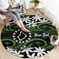 Personalised Cook Islands Palmerston Round Carpet Tiare Maori Polynesian Waves Tattoo LT14 - Polynesian Pride