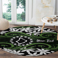 Personalised Cook Islands Palmerston Round Carpet Tiare Maori Polynesian Waves Tattoo LT14 - Polynesian Pride