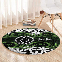 Personalised Cook Islands Palmerston Round Carpet Tiare Maori Polynesian Waves Tattoo LT14 - Polynesian Pride