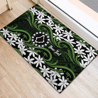 Personalised Cook Islands Palmerston Rubber Doormat Tiare Maori Polynesian Waves Tattoo LT14 - Polynesian Pride